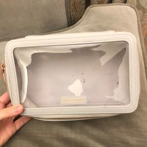 Allie Glines Grey rose hold clear top makeup bag as is
